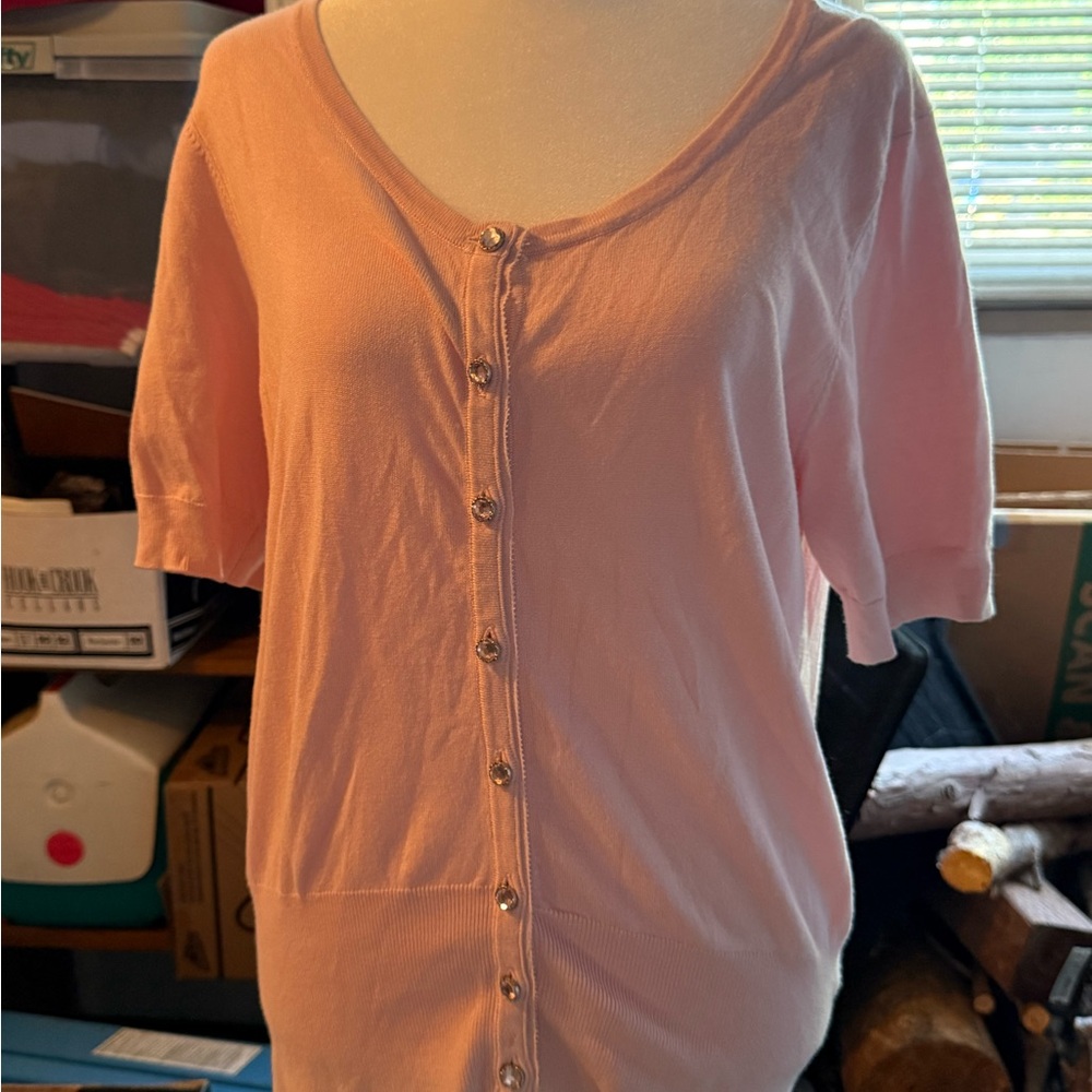 Premise Orange Pink Short Sleeve Button Down Shirt